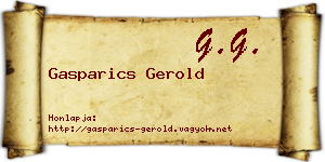 Gasparics Gerold névjegykártya